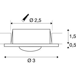 DEKLED SZARY OPRAWA SUFITOWA PT LED 1W 3000K 60LM IP20 ALUMINIUM/ TWORZYWO/ PC