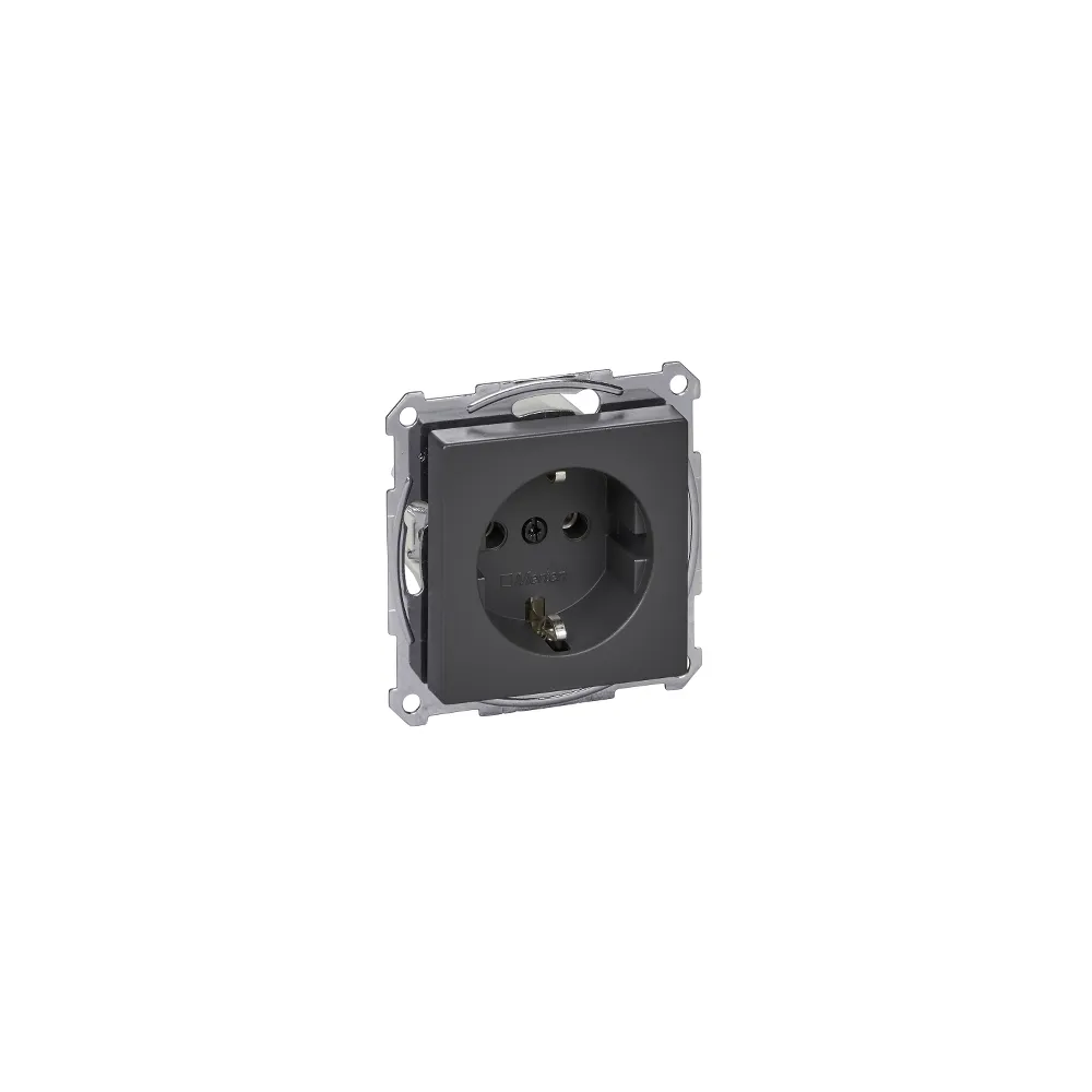 Schneider Electric Gniazdo wtykowe SCHUKO, zaciski bezśrubowe, antracyt, system M, MTN2301-0414