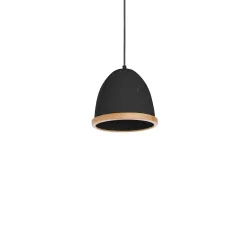 STUDIO CZARNY OPRAWA WISZĄCA 1X E27/ 60W IP20 METAL/ DREWNO