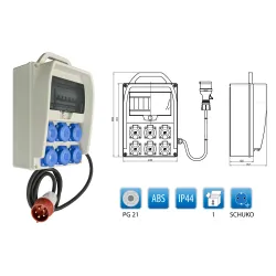 R-BOX 300R ROZDZIELNIA BUDOWLANA NT 1X 250V 1X 63A/5P IP44