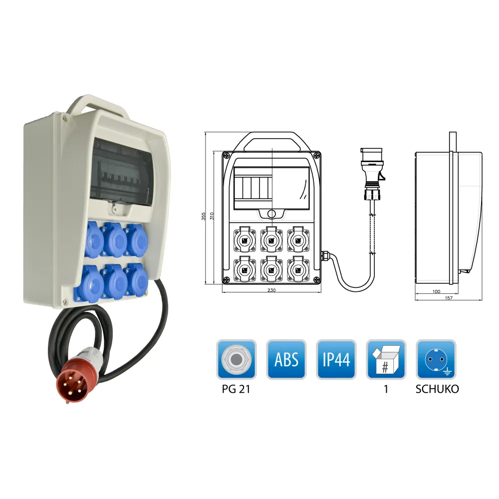 R-BOX 300R ROZDZIELNIA BUDOWLANA NT 1X 250V 1X 63A/5P IP44