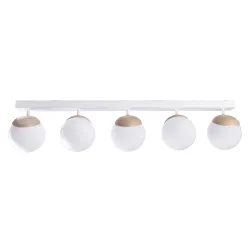 SFERA BIAŁY OPRAWA SUFITOWA SPOT 5X E14/ 40W IP20 METAL/ DREWNO/ SZKŁO