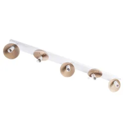 SFERA BIAŁY OPRAWA SUFITOWA SPOT 5X E14/ 40W IP20 METAL/ DREWNO/ SZKŁO