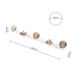SFERA BIAŁY OPRAWA SUFITOWA SPOT 5X E14/ 40W IP20 METAL/ DREWNO/ SZKŁO