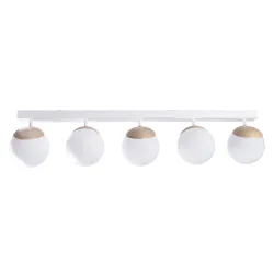 SFERA BIAŁY OPRAWA SUFITOWA SPOT 5X E14/ 40W IP20 METAL/ DREWNO/ SZKŁO
