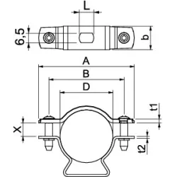 ASL 733 36 G OBEJMA DYSTANSOWA, Z OTWOREM