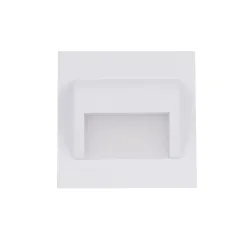 INGA LS-IWW BIAŁY OPRAWA ŚCIENNA SCHODOWA LED KWADRAT 1.2W 12V WW 3000K 100LM IP20 MLECZNY STAL