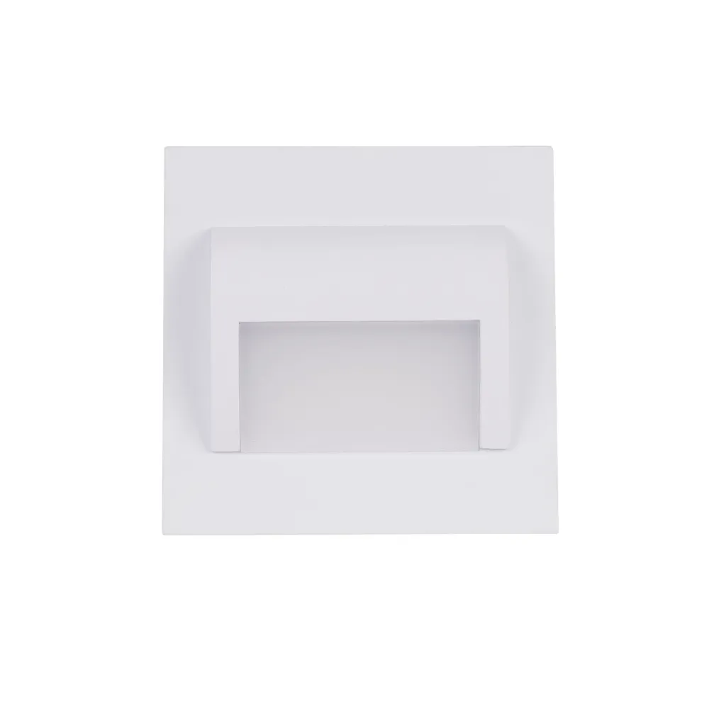 INGA LS-IWW BIAŁY OPRAWA ŚCIENNA SCHODOWA LED KWADRAT 1.2W 12V WW 3000K 100LM IP20 MLECZNY STAL