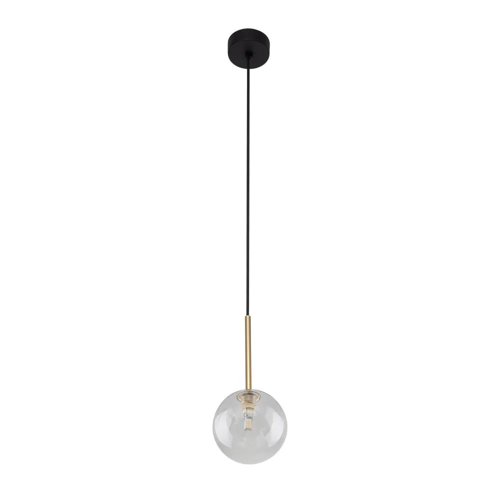 NILOS CZARNY ZŁOTY TRANSPARENTNY OPRAWA WISZĄCA 1 G9 LED/ 8W METAL TWORZYWO SZKŁO