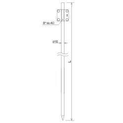 AN-53B/OG/ PRĘT UZIOMOWY NIEPRZEDŁUŻANY JEDNOLITY WBIJANY FI16 1500MM OCYNK OGNIOWY