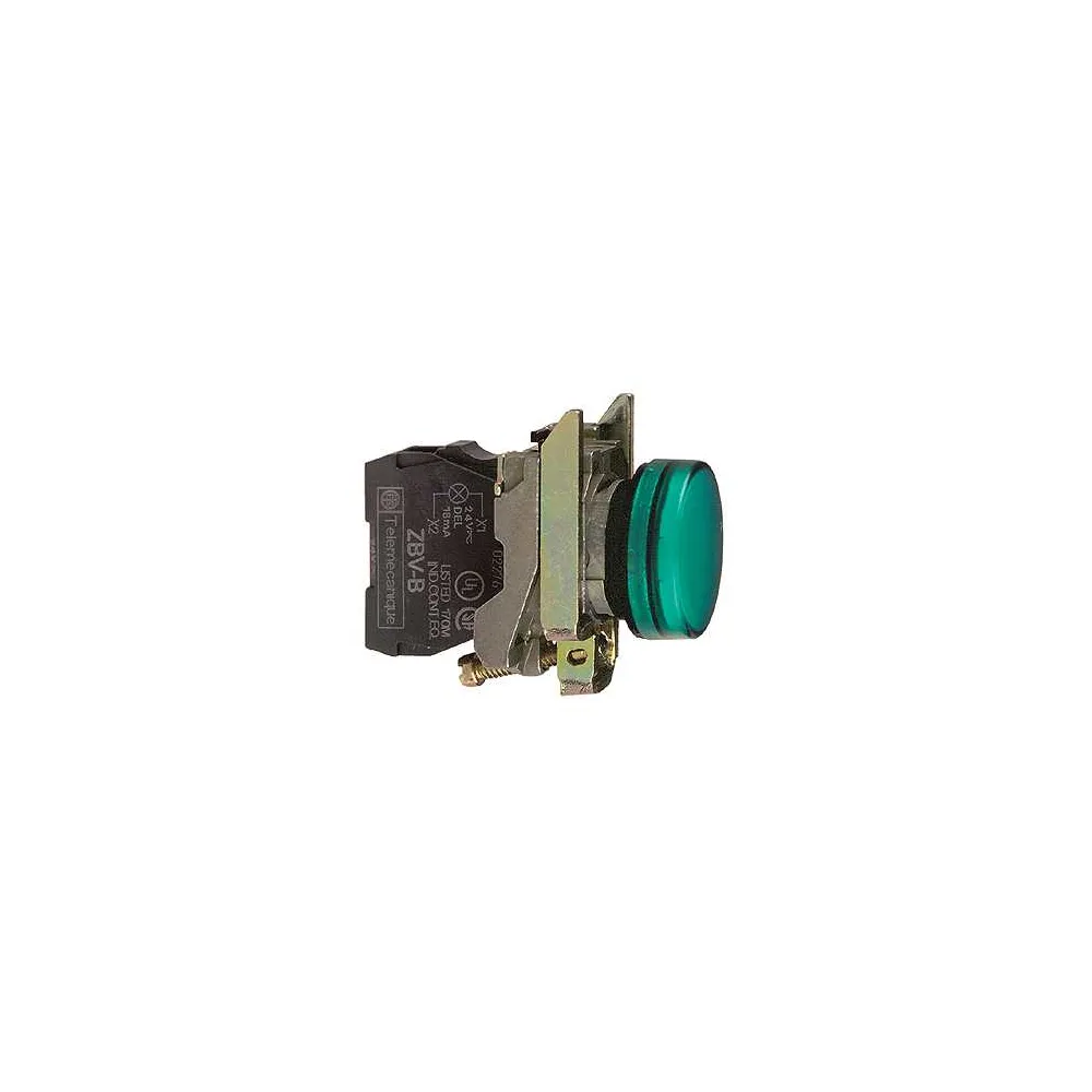 Schneider Electric Harmony XB4 Lampka sygnalizacyjna zielona LED 24V metalowy, XB4BVB3EX