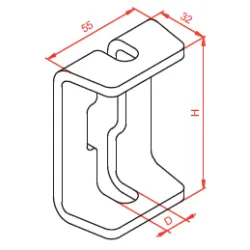 USV/USOV UCHWYT SUFITOWY 5.0 MM