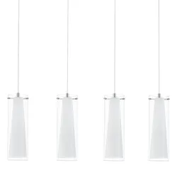 PINTO CHROM/ PRZEŹROCZYSTY/ BIAŁY OPRAWA WISZĄCA 4X E27/ 40W IP20 STAL/ SZKŁO