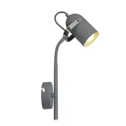 GRAY SZARY OPRAWA ŚCIENNA KINKIET NA WYSIĘGNIKU NT 1X E14/ 40W IP20 METAL