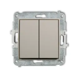 MINI TAUPE MECHANIZM ŁĄCZNIKA ZWIERNEGO, ŚWIECZNIKOWEGO (DWA KLAWISZE BEZ PIKTOGRAMÓW, WSPÓLNE ZASIL