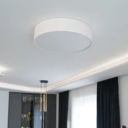 RONDO WHITE BIAŁY OPRAWA SUFITOWA PLAFON NT FI 600 4X E27/ 15W IP20 METAL/ TKANINA