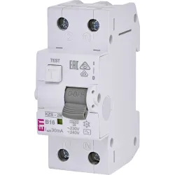 KZS- 2M B 16A/ 30MA/AC WYŁĄCZNIK RÓŻNICONADPRĄDOWY B 16A 1P+N 2M 30MA AC 10KA
