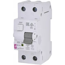 KZS- 2M B 16A/ 30MA/AC WYŁĄCZNIK RÓŻNICONADPRĄDOWY B 16A 1P+N 2M 30MA AC 10KA