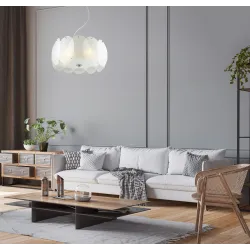 ESSEO BIAŁY OPRAWA WISZĄCA 5X E27/ 60W IP20 STAL/ SZKŁO