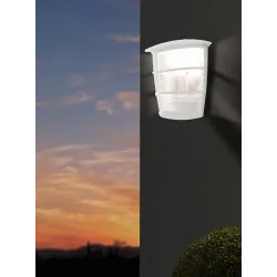 ALORIA BIAŁY/ PRZEZROCZYSTY OPRAWA ŚCIENNA KINKIET 1X E27/60W IP44 ODLEW ALUMINIOWY/ TWORZYWO