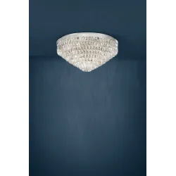 VALPARAISO 1 CHROM/ PRZEZROCZYSTY OPRAWA SUFITOWA NT 16X E14/ 40W IP20 STAL/ KRYSZTAŁ