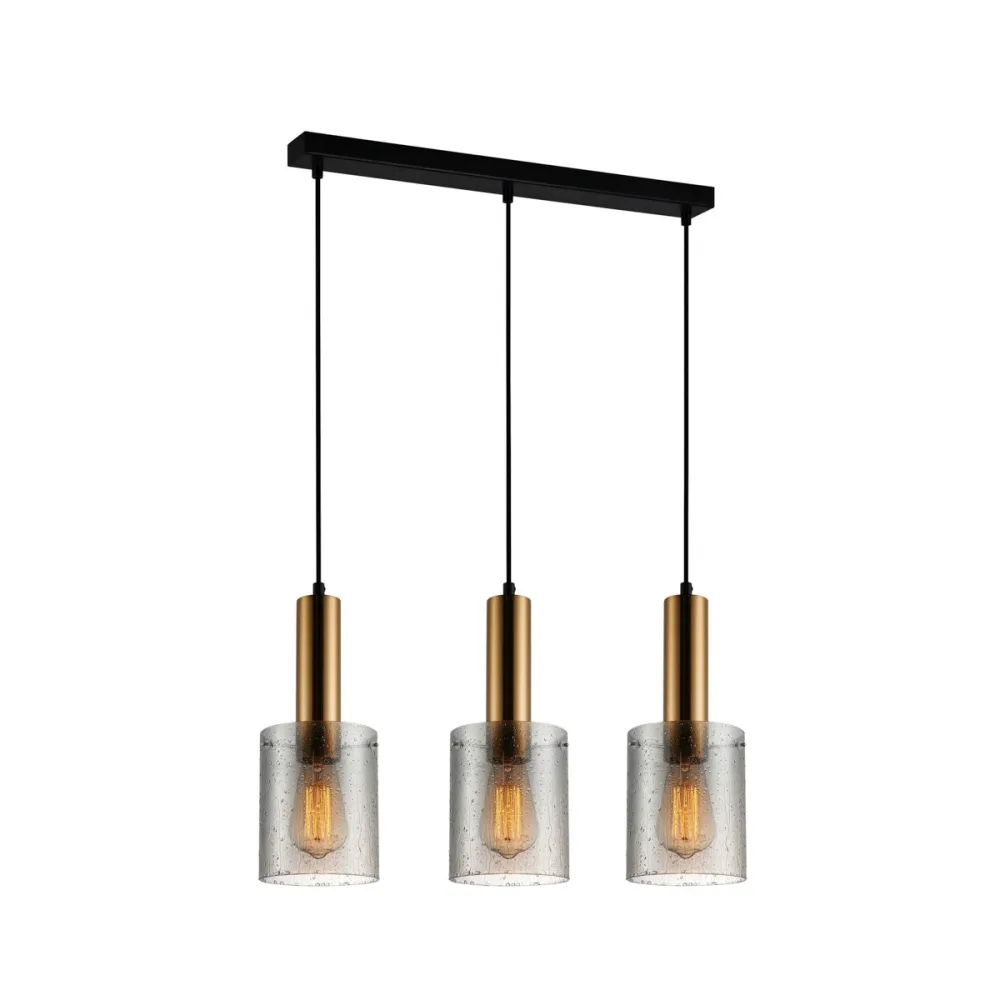 SARDO RAIN MOSIĘŻNY/ DYMIONY/ MOKRY OPRAWA WISZĄCA 3X E27/ 40W IP20 STAL/ SZKŁO