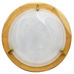 DUNA BIAŁY/ DREWNO OPRAWA SUFITOWA PLAFON 2X E27/ 60W 40X40 IP20 DREWNO/ SZKŁO