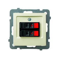 AS MODUŁ ECRU GNIAZDO GŁOŚNIKOWE HI-FI 2X ZACISKI 0.75MM2