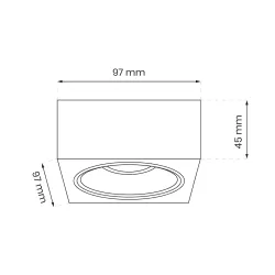 BALI SQUARE CZARNY OPRAWA SUFITOWA PT 1X GU10/ 5W IP20 ALUMINIUM