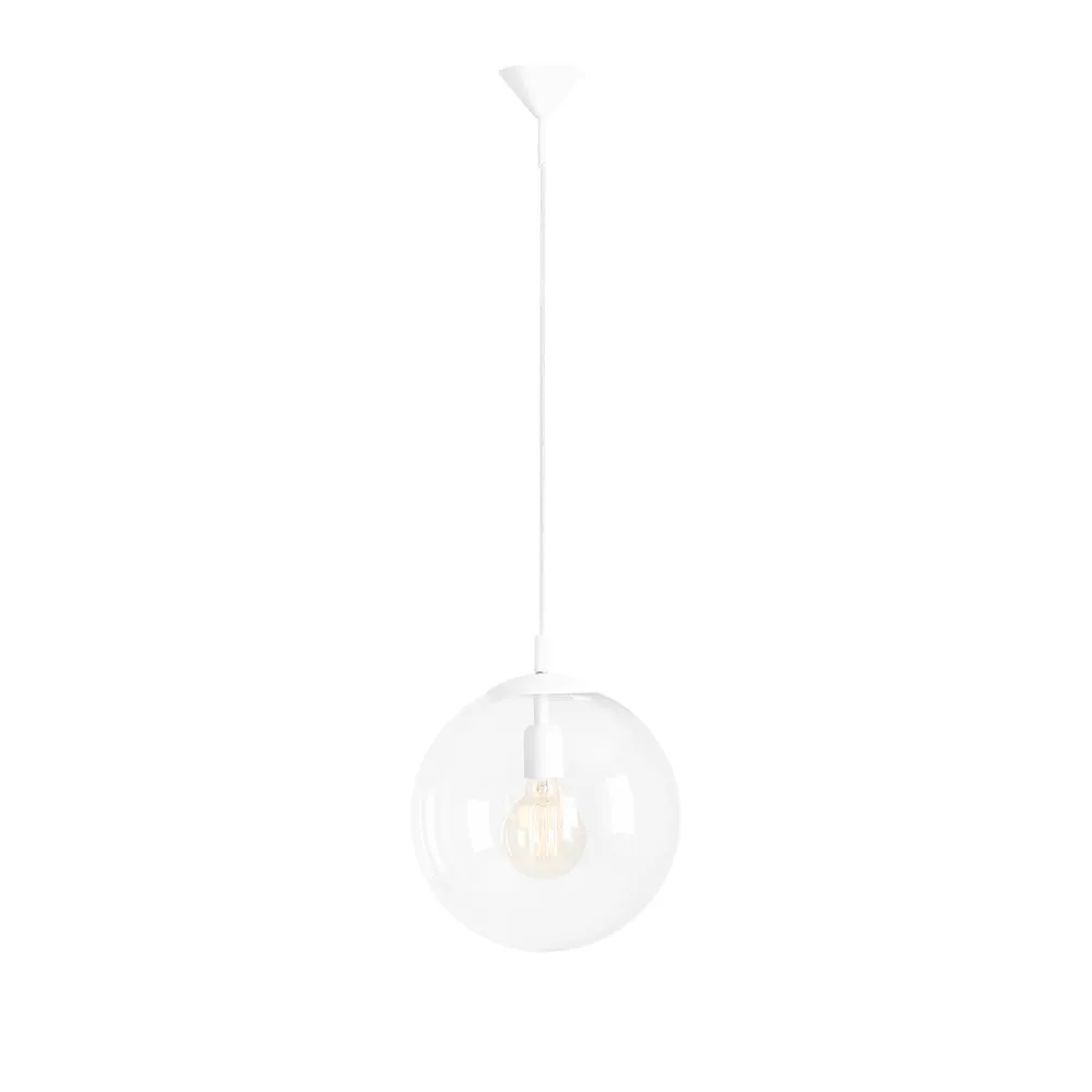 GLOBE BIAŁY OPRAWA SUFITOWA WISZĄCA 1X E27/ 60W IP20 METAL/ SZKŁO