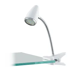 RICCIO 1 BIAŁY/ CHROM OPRAWA MEBLOWA ZACISKOWA 1X GU10/ 2.8W IP20 TWORZYWO/ STAL