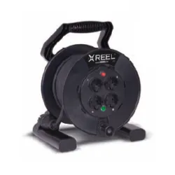 XREEL PRZEDŁUŻACZ BĘBNOWY 4X Z/U 20M IP20 H05RR-F 3X 1.5 WTYCZKA GUMOWA 16A + TERMIK
