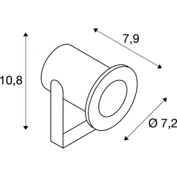 DASAR STAL NIERDZEWNA OPRAWA OGRODOWA WBIJANA LED 6.5W WW 3000K 520LM IP68 STAL NIERDZEWNA 316 SZKŁO