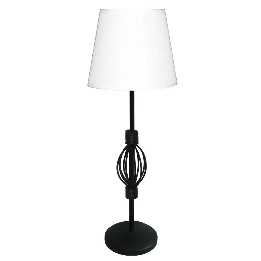 ROSETTE CZARNY/ BIAŁY OPRAWA STOŁOWA NOCNA 1X E14/ 40W IP20 METAL/ TKANINA