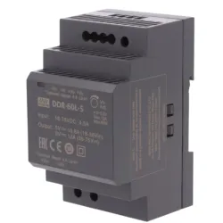 DDR PRZETWORNICA DC/DC 60W UWYJ 5VDC IWYJ 12A 52,5X90X54,5MM