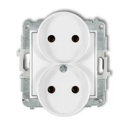 MINI MODUŁ BIAŁY MAT GNIAZDO 2X B/U ZACISKI ŚRUBOWE 16A 250V