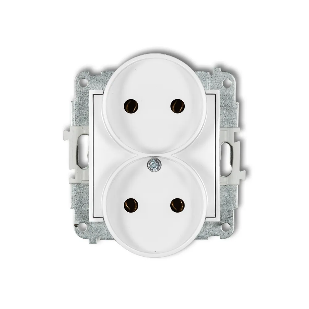 MINI MODUŁ BIAŁY MAT GNIAZDO 2X B/U ZACISKI ŚRUBOWE 16A 250V